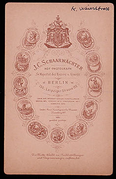 Weierstrass Karl, ritratto
