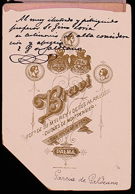 Garcia de Galdeano Zoel, ritratto con dedica a Loria